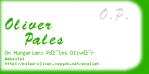 oliver pales business card